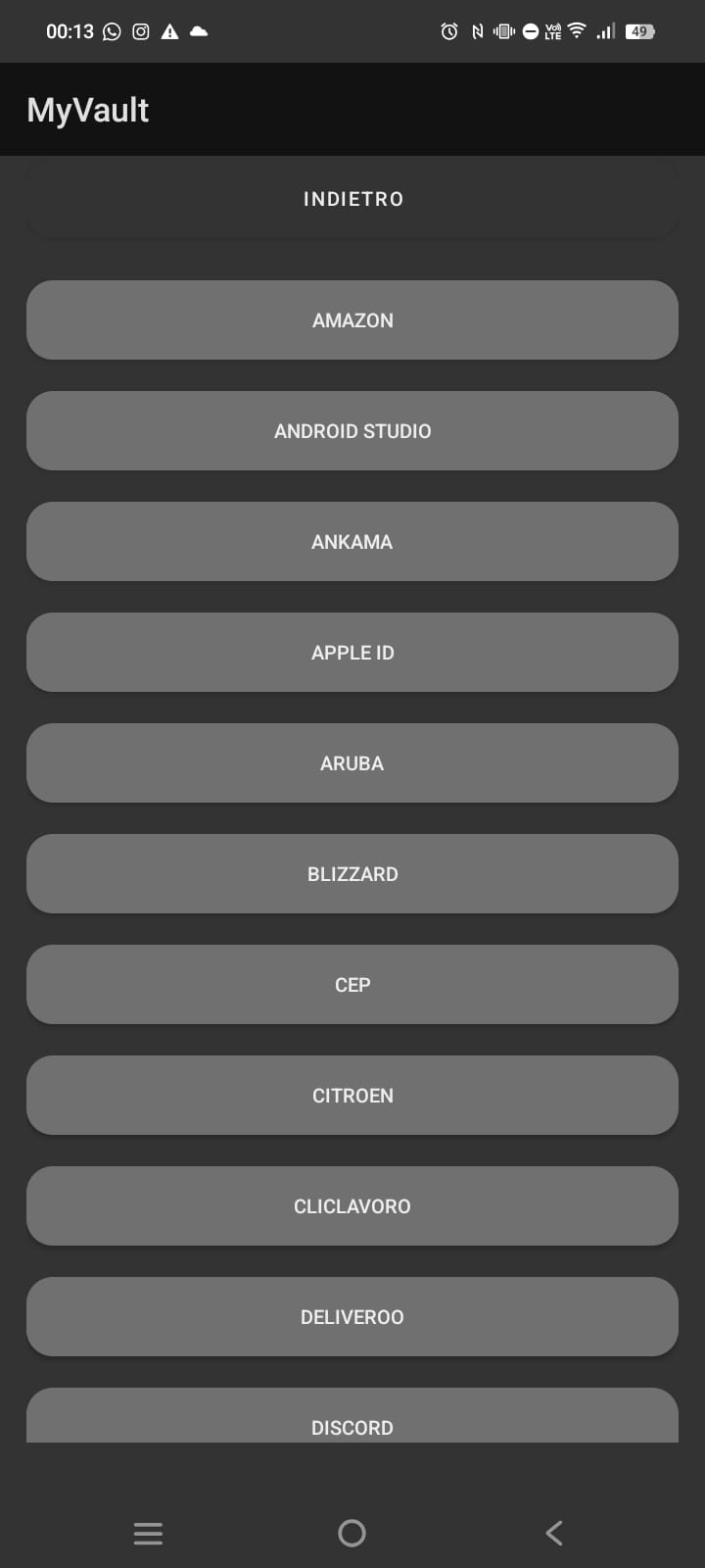 Selezione servizio