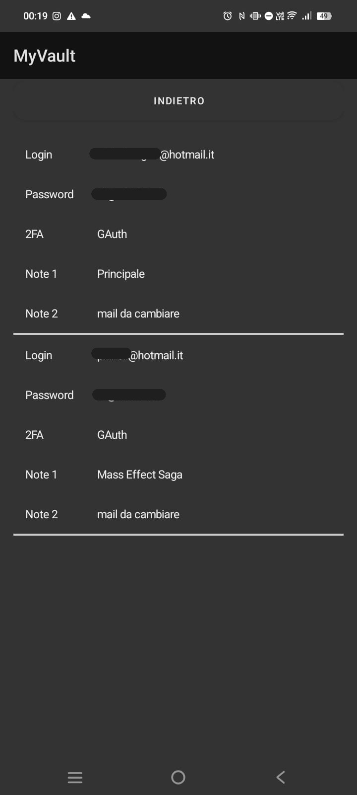 Dati multipli su stesso servizio